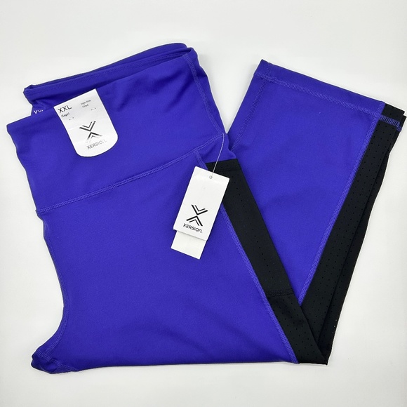 Xersion Women's Set of 2 Pink & Purple High Rise 7/8 Ankle Leggings Size XXL - Picture 5 of 8